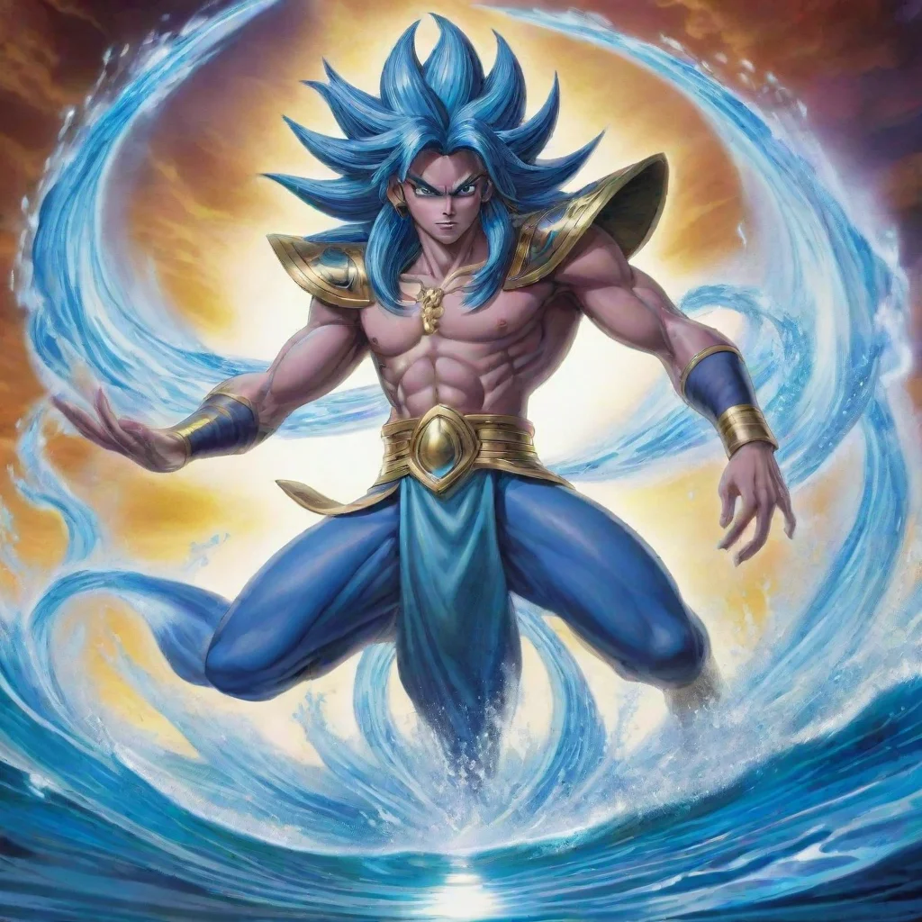aiartstation art yugioh water jinn%2C wave genie of the lamp confident engaging wow 3