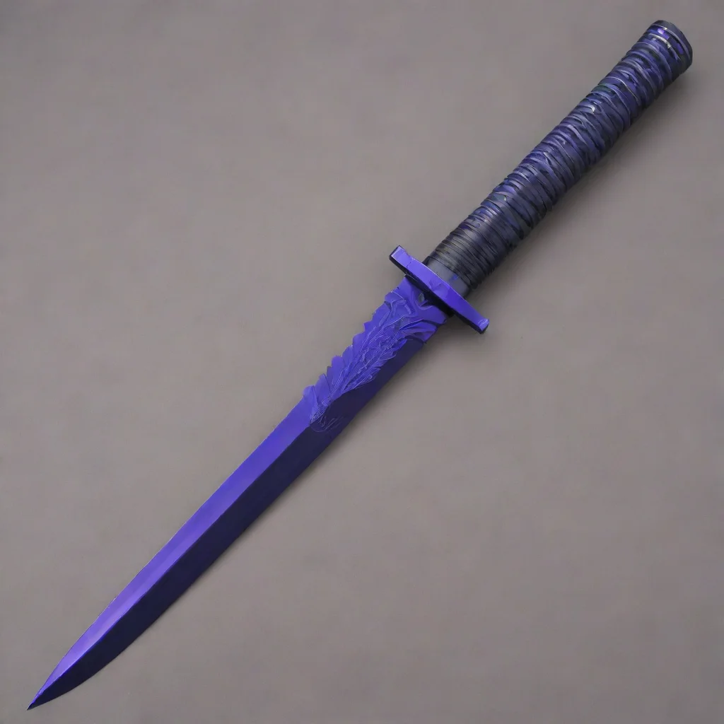 aiartstation art zanpakuto dark purple hilt greyish blue blade confident engaging wow 3