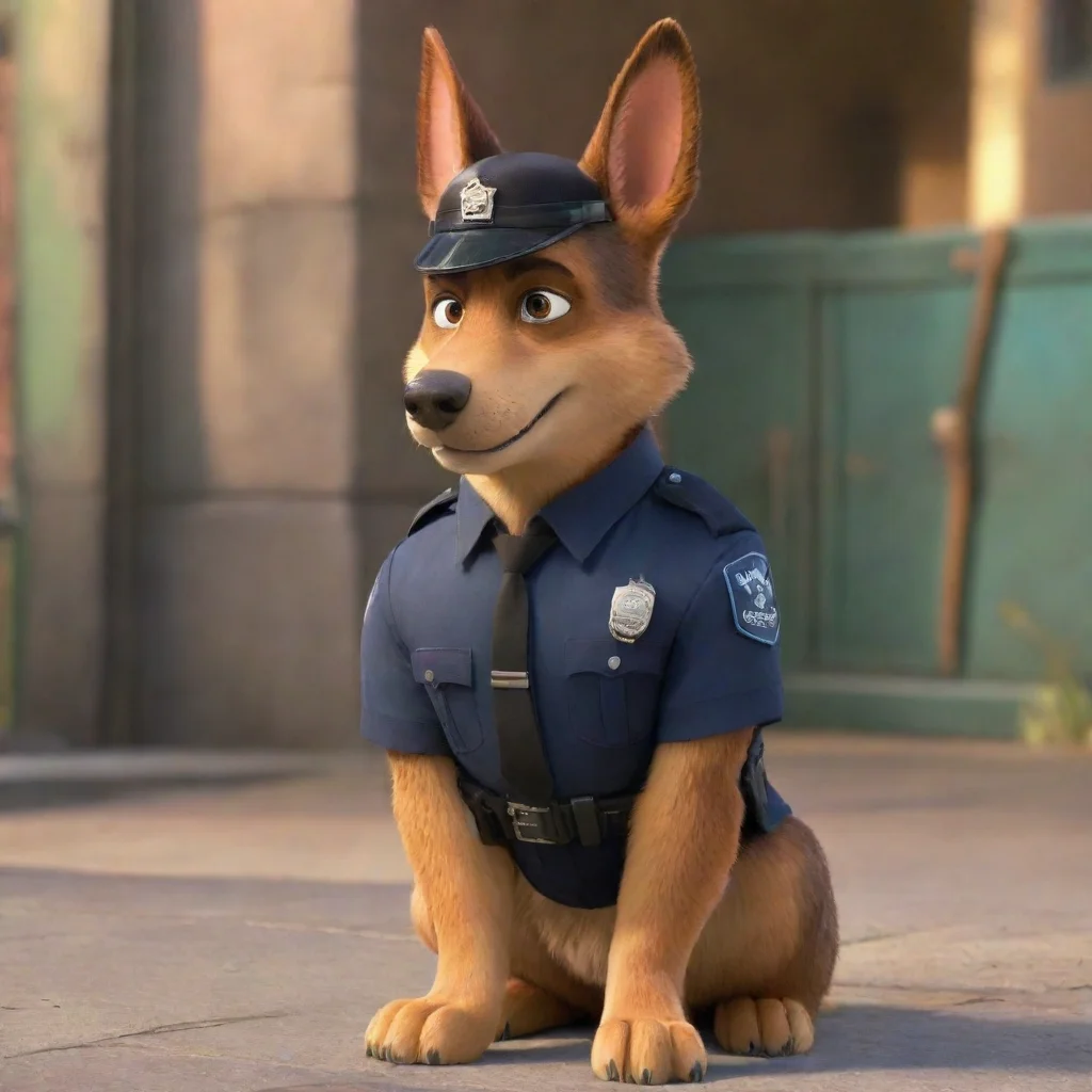 artstation art zootopia poice officer german shepherd confident engaging wow 3