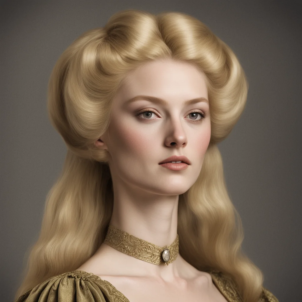 aiattractive refinated 1500s renacentist straight hairstyle aristocrat blonde woman hyper realistic good looking trending fantastic 1