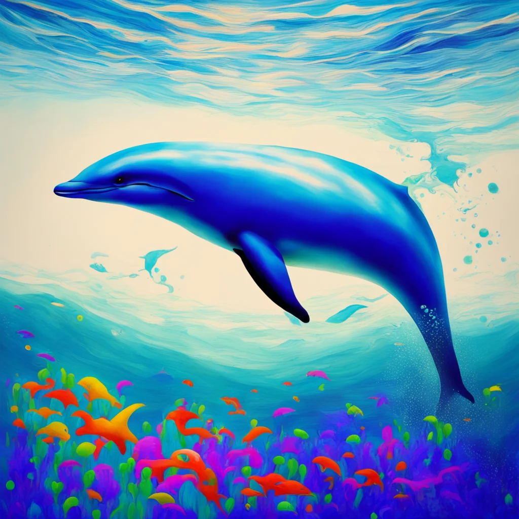 autistic art of a dolphin amazing awesome portrait 2