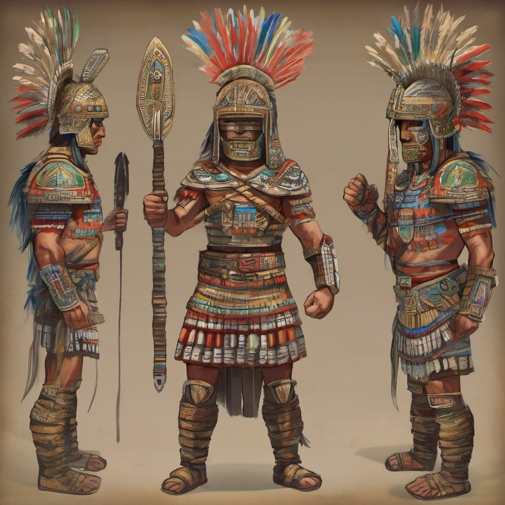 aztec warrior with last generation armor