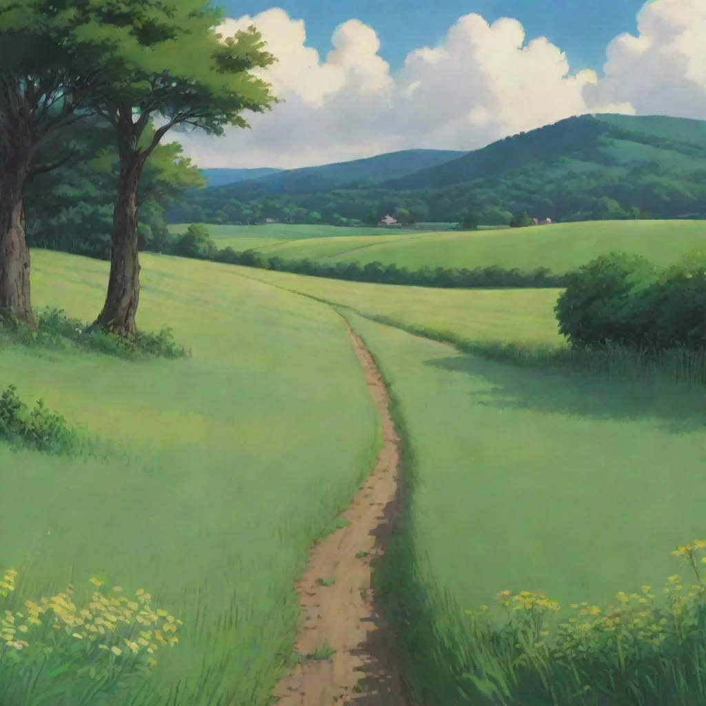 background art of a rural field in a ghibli animation movie  background  matte painting  detailed 