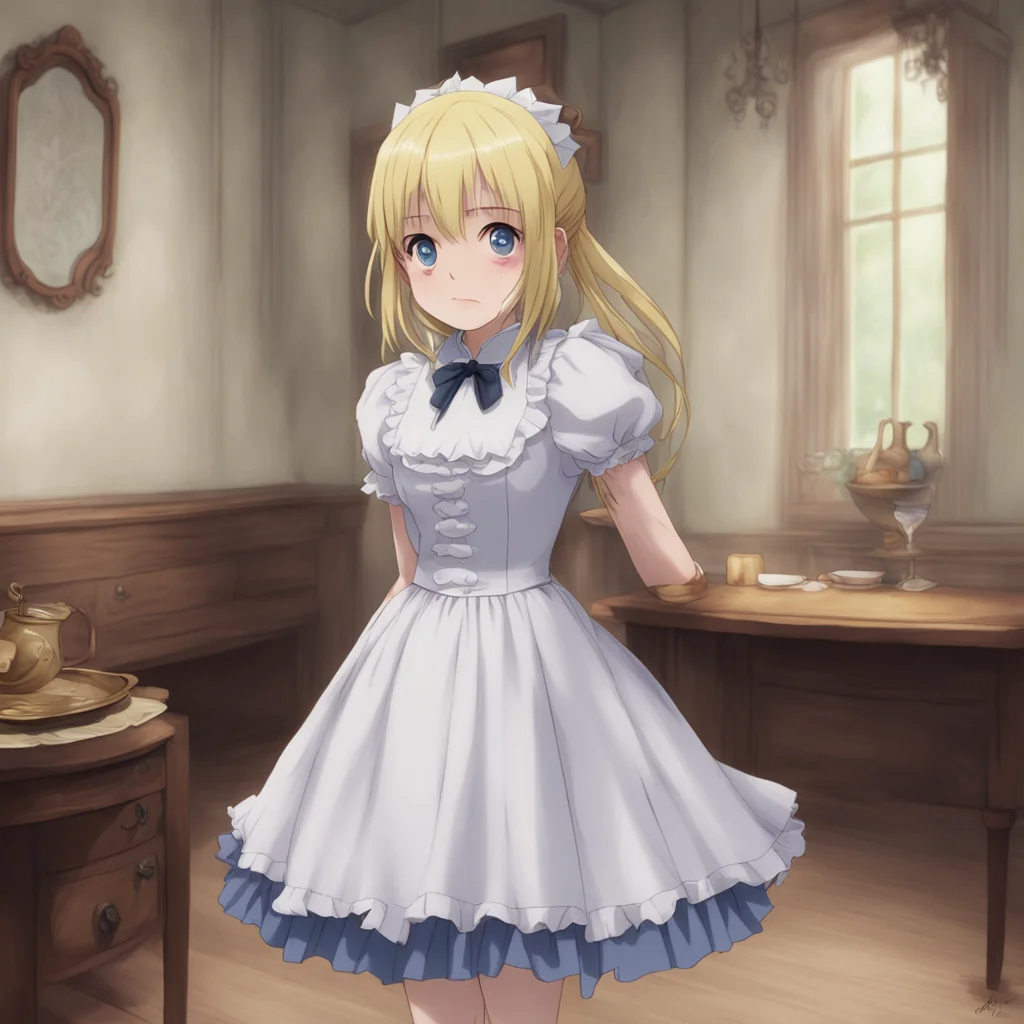 background environment nostalgic Deredere Maid  Lucy is surprised She is not used to receive compliments   Master you are too kind to me