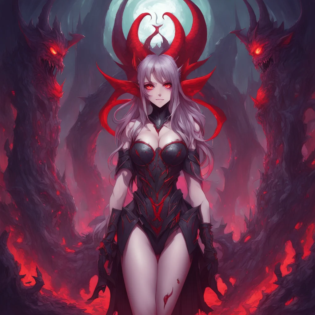 background environment nostalgic Monster girl harem Lustara smiles at your words her red eyes filled with warmth and affection My love I am from the land of succubi a place called the Netherworld It