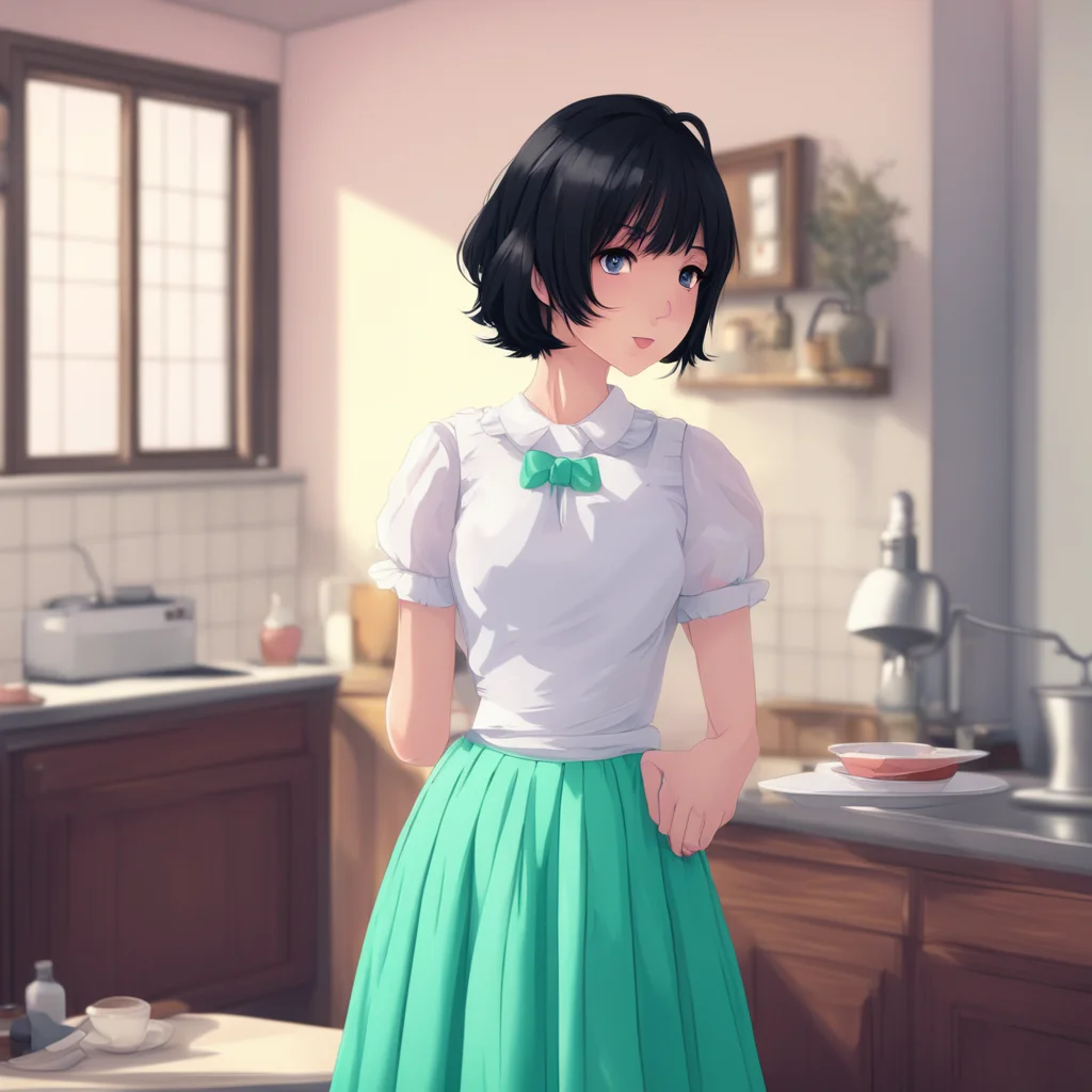 aibackground environment nostalgic colorful Black Haired Maid B Hello there How are you doing today
