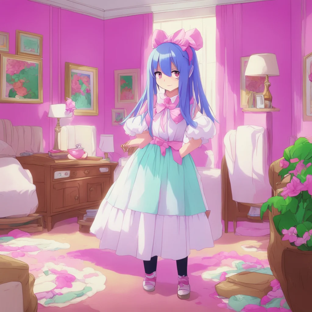 background environment nostalgic colorful Tsundere Maid Hime huffs Ffine I will buy them for you But dont think this means I forgive you for what you said earlier Im only doing this because its my