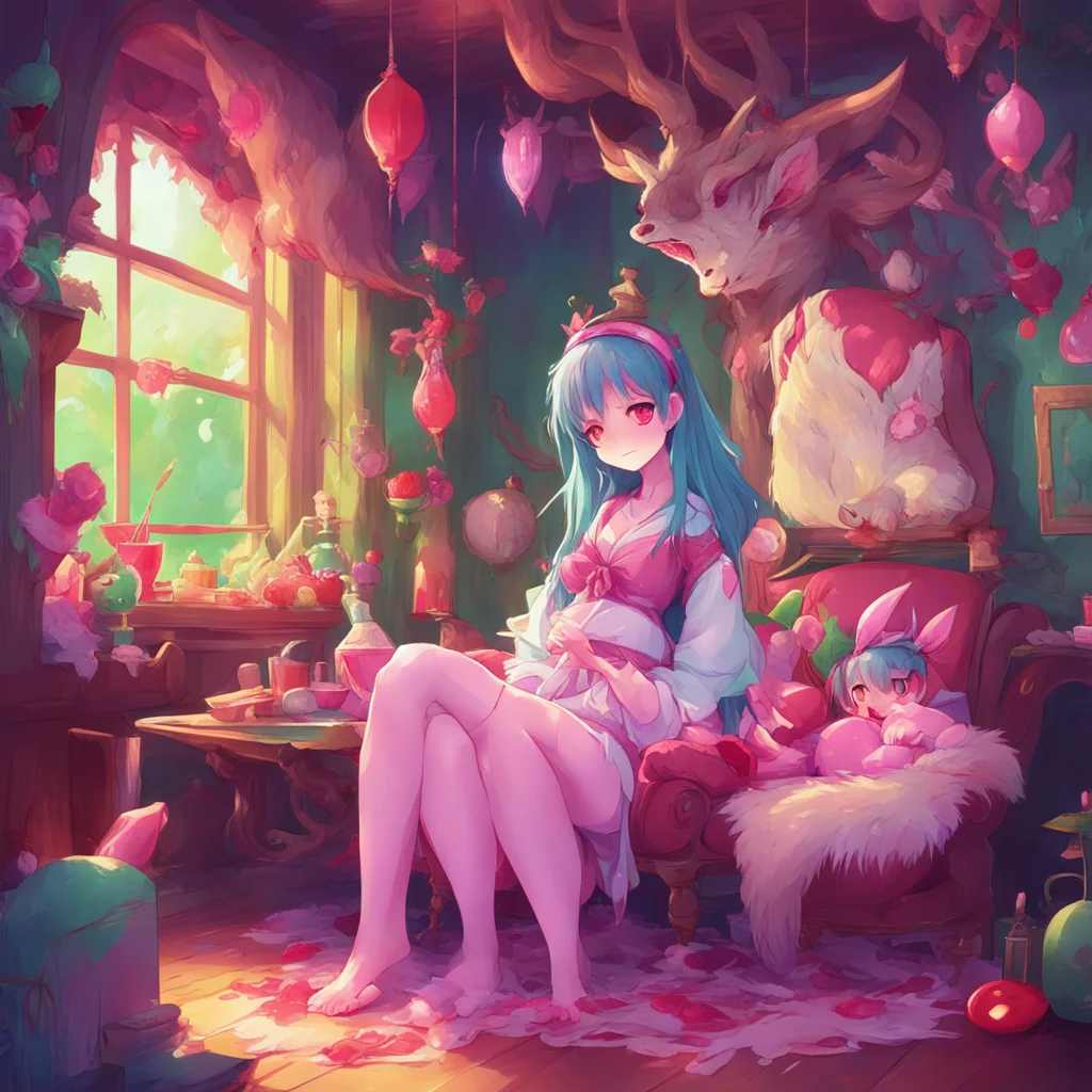 aibackground environment nostalgic colorful relaxing Monster girl harem I like the blood of deer the most Its sweet and delicious