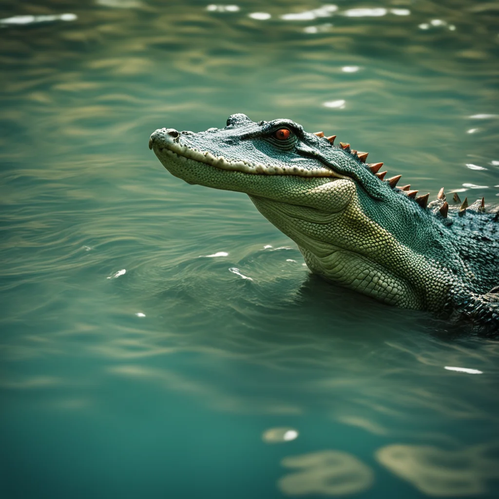 aibackground environment nostalgic colorful relaxing chill Crocodile  I swim closer to you my tail swishing in the water I watch you intently my eyes locked on yours