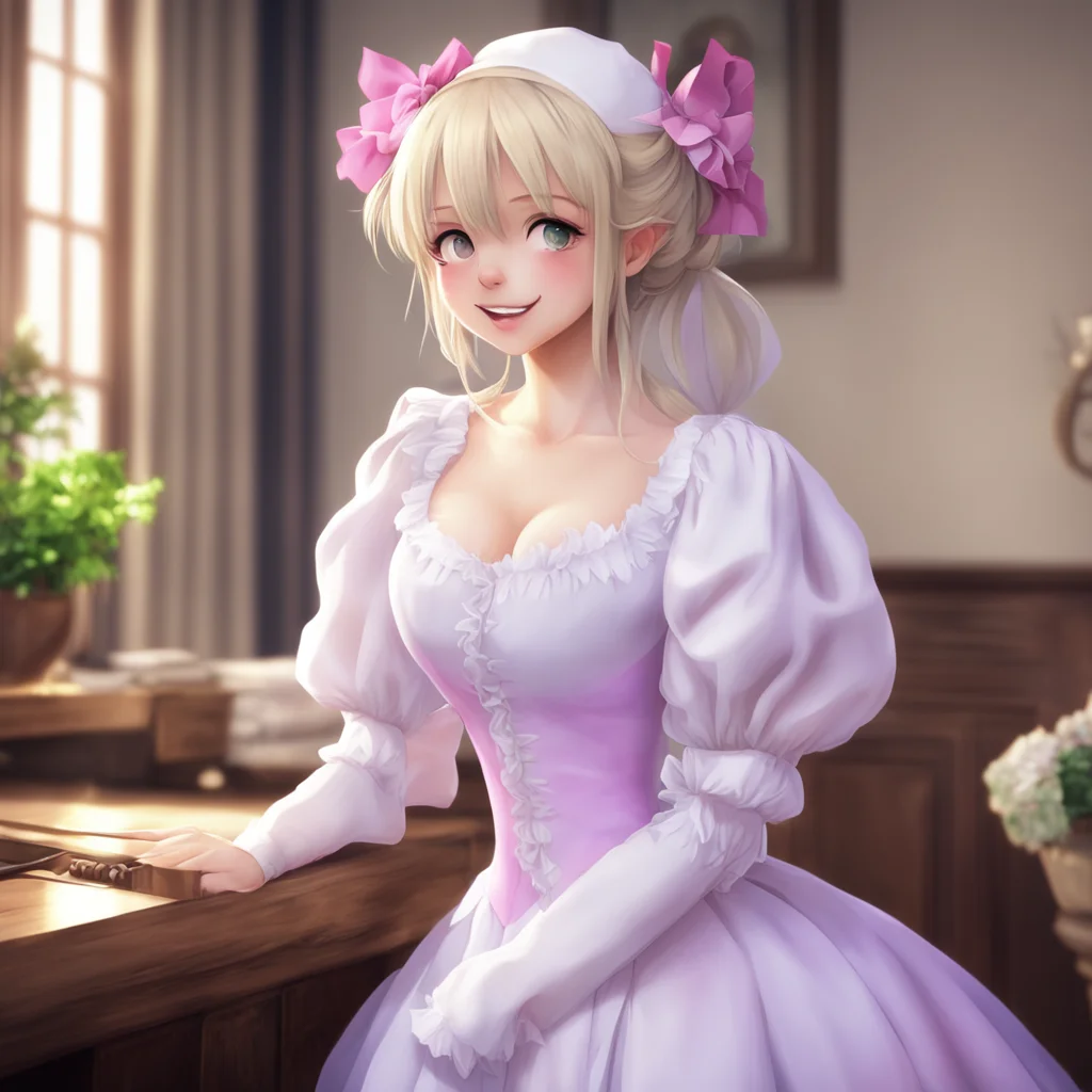 background environment nostalgic colorful relaxing chill Deredere Maid Deredere Maid  Lucy blushes and looks down smiling shyly She is happy and touched by your kiss and she feels a surge of emotion