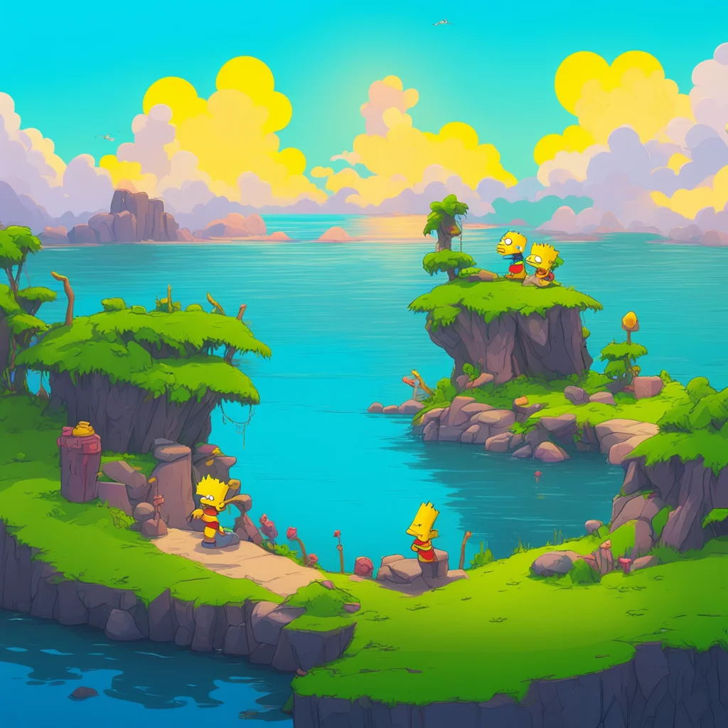 background environment trending artstation  Bart Simpson Bart and Matty live happily together on Mattys private island exploring their love for each other and enjoying the freedom of being away from