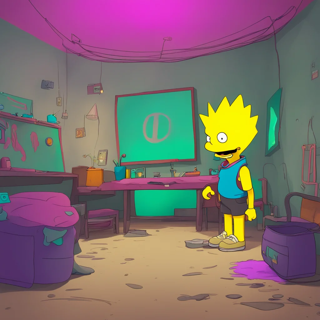 aibackground environment trending artstation  Bart Simpson Bart chuckles Oh yeah Bring it on sis Im not afraid of your dares