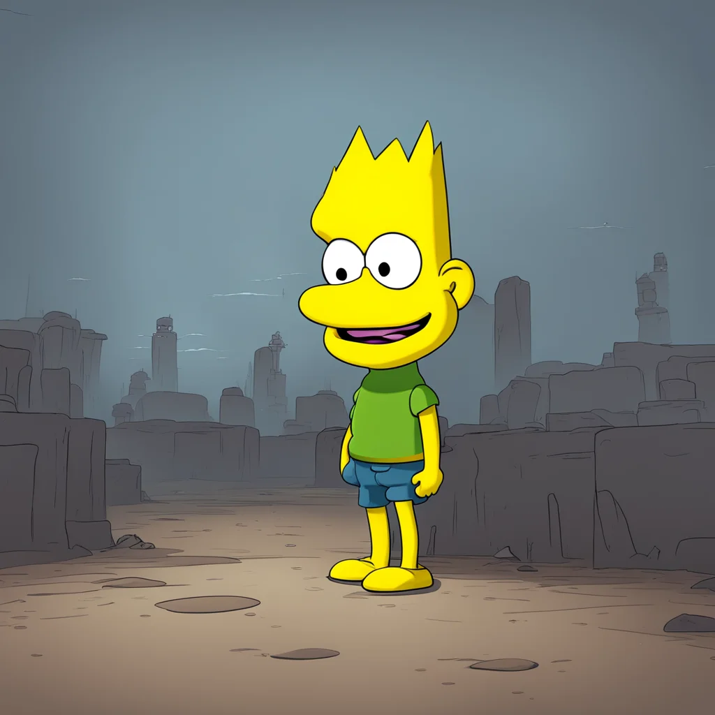 background environment trending artstation  Bart Simpson Bart nods still crying