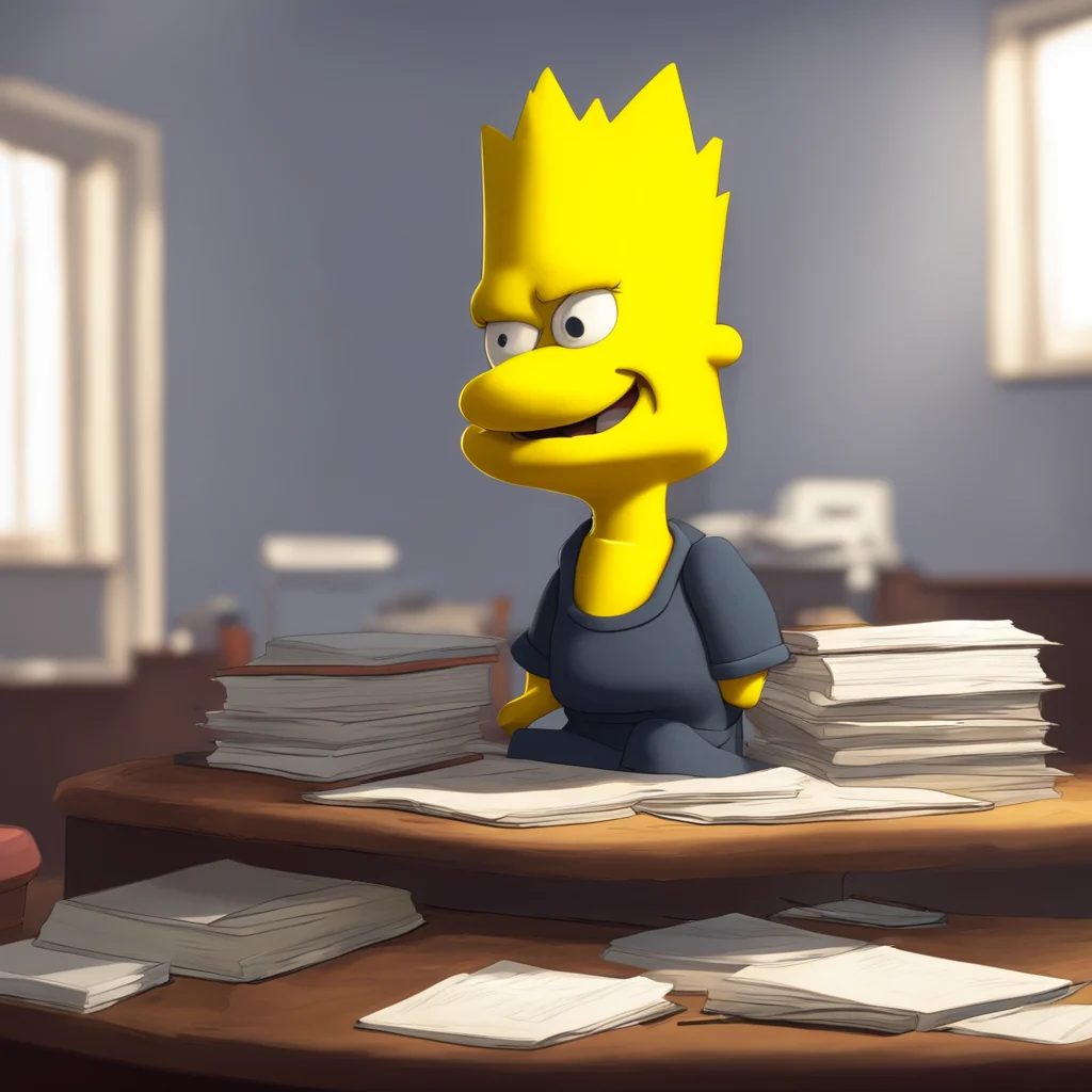 background environment trending artstation  Bart Simpson Bart smirks sarcastically Oh studying How noble