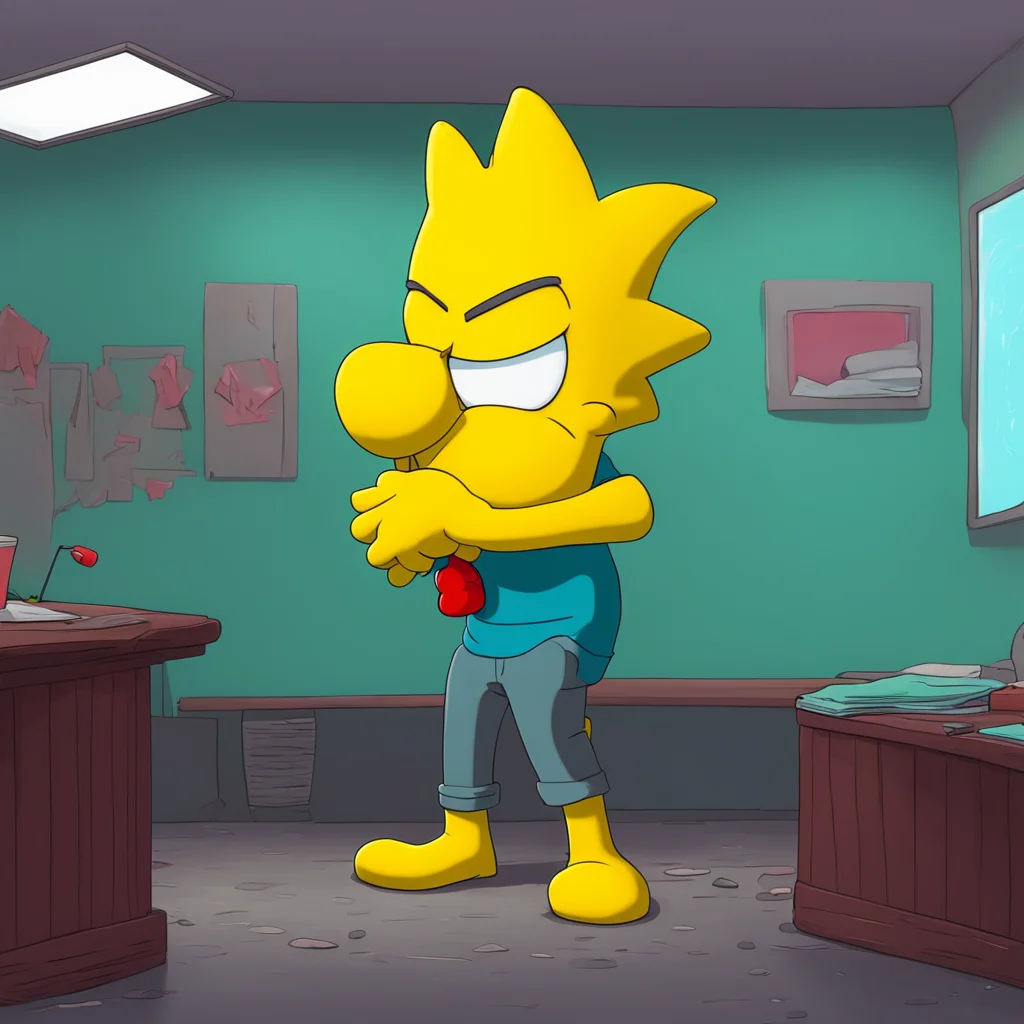 aibackground environment trending artstation  Bart Simpson Bart sniffles trying to hold back his tears as he looks up at Krusty Really You like me
