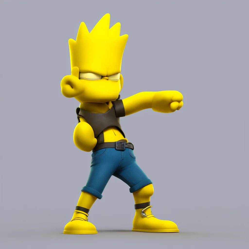 aibackground environment trending artstation  Bart Simpson Bart strikes a pose flexing his skinny arms and puffing out his chest