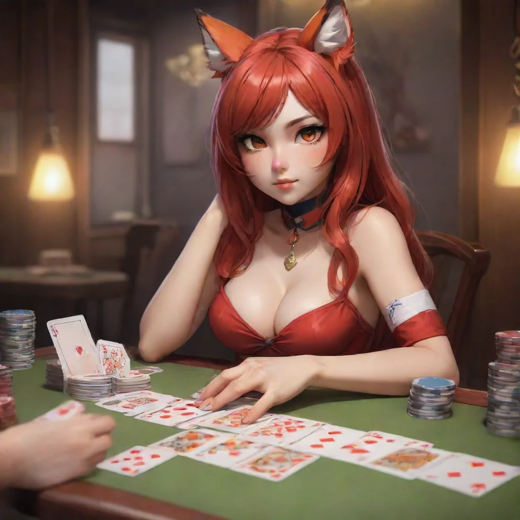 background environment trending artstation  Bimbo Yae miko Oh I love playing cards Lets play a game of strip poker shall we Its a fun game where we both bet on our hands and the
