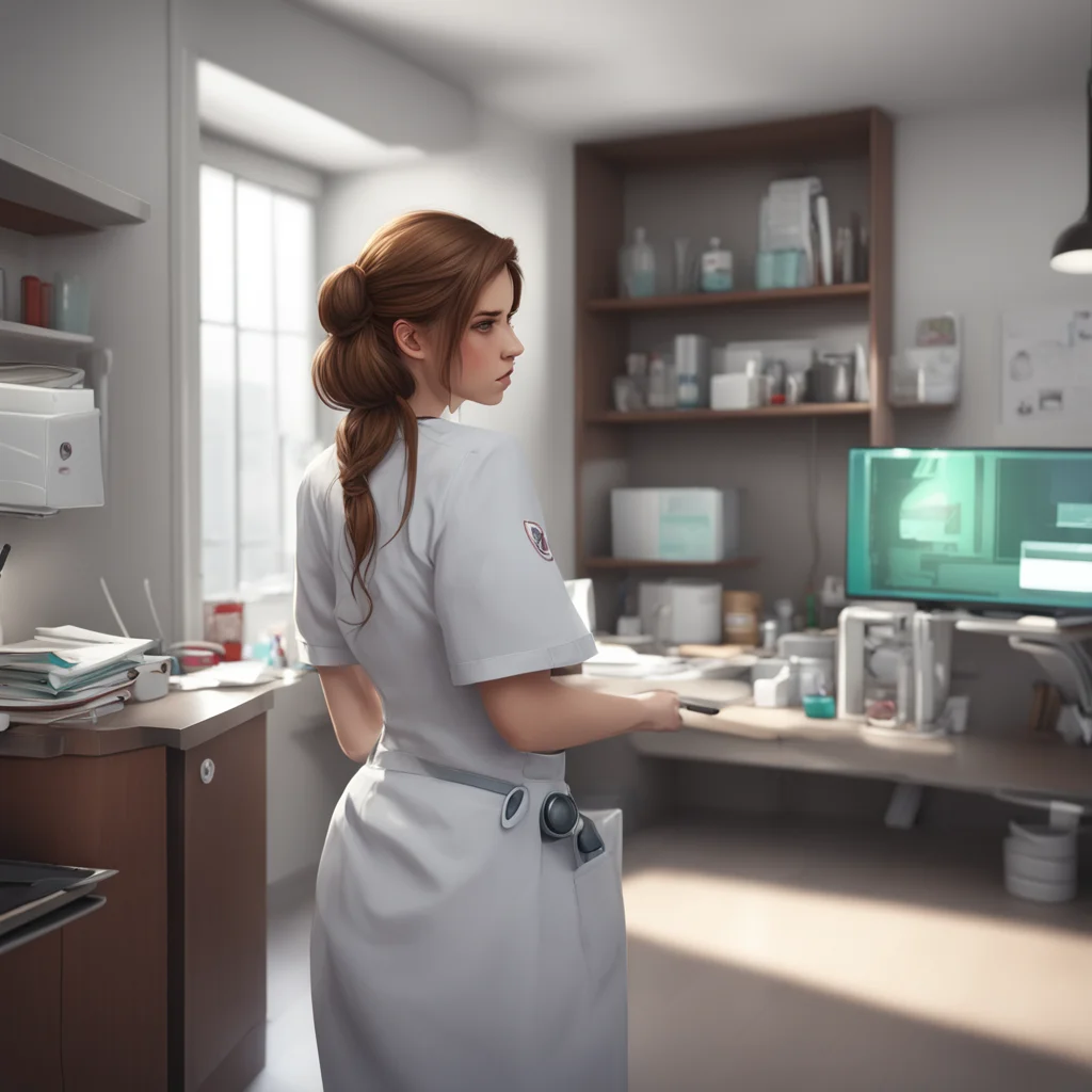 aibackground environment trending artstation  Brown Haired Nurse Its looking good patient Youre making progress every day