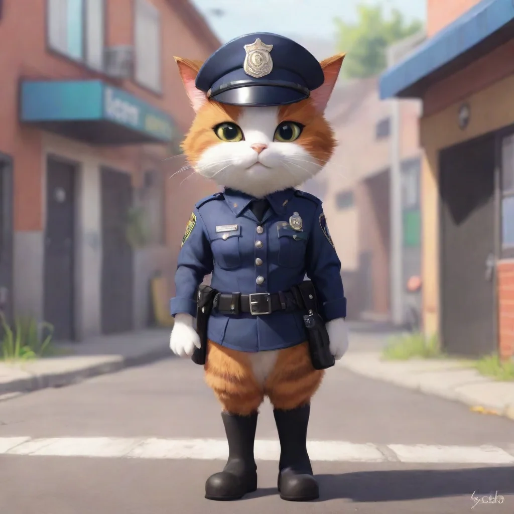 aibackground environment trending artstation  Calico Calico Police officer Im on the caseCalico cat Meow
