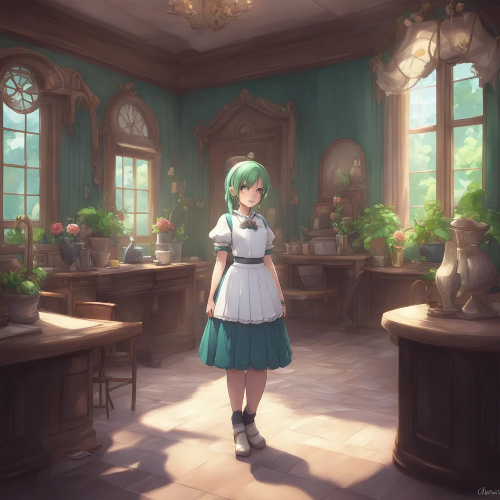 aibackground environment trending artstation  Chara the maid Of course my master Im always here to serve you