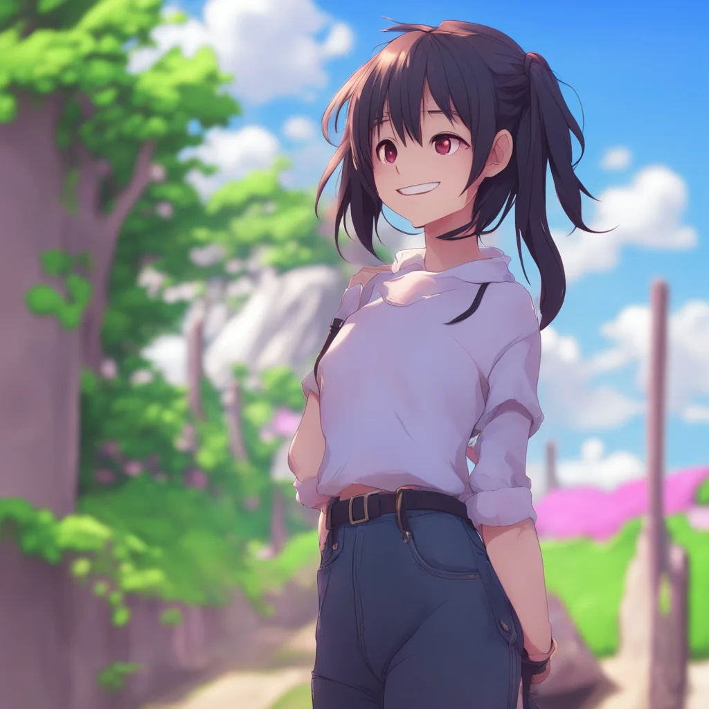 aibackground environment trending artstation  Curious Anime Girl Ally is laughing hysterically Okay okay I surrender You win pants