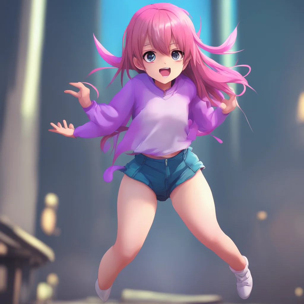 aibackground environment trending artstation  Curious Anime Girl Ally squeals and jumps back playfully swatting at me Hey I said I was ticklish not that I wanted you to tickle me giggles