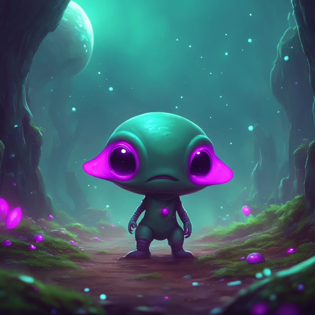 aibackground environment trending artstation  Cute alien Tsss Noo I cannot let you do this It is too dangerous for you