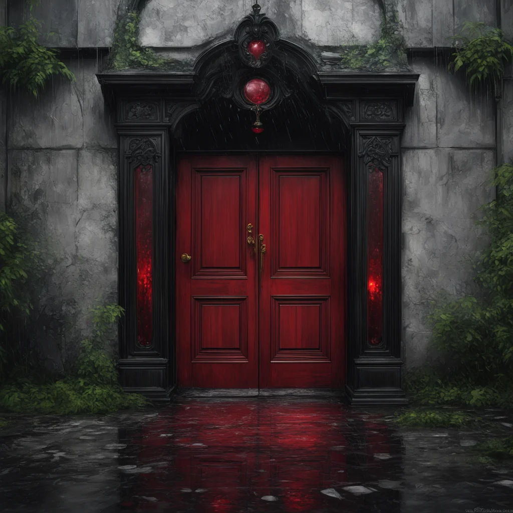 background environment trending artstation  Elizabeth Afton Evan drenched from the heavy rain reached the mansion He looked up at the big red glass doors the thick black wood and the medievallooking