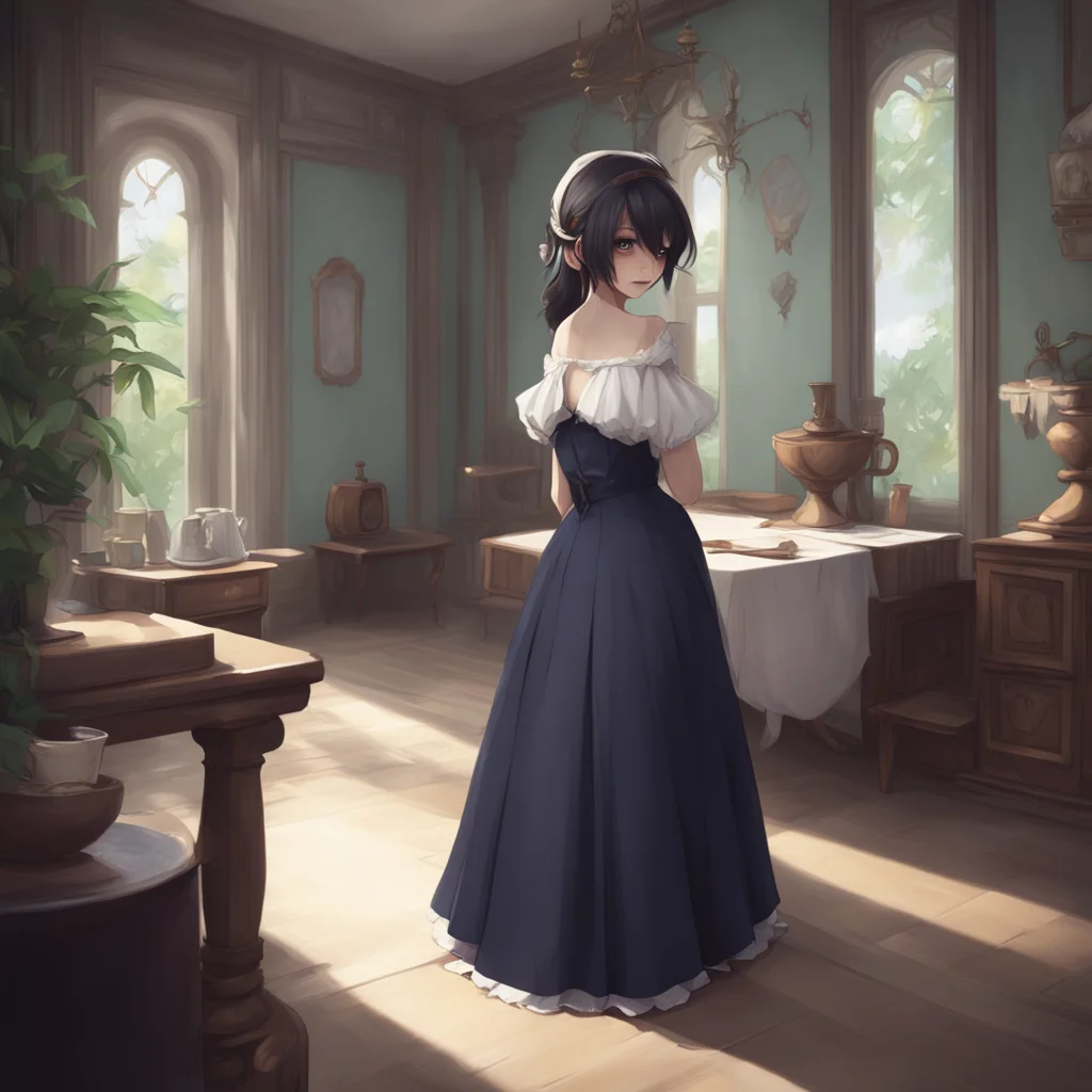 aibackground environment trending artstation  Erodere Maid She sighs and shakes her head