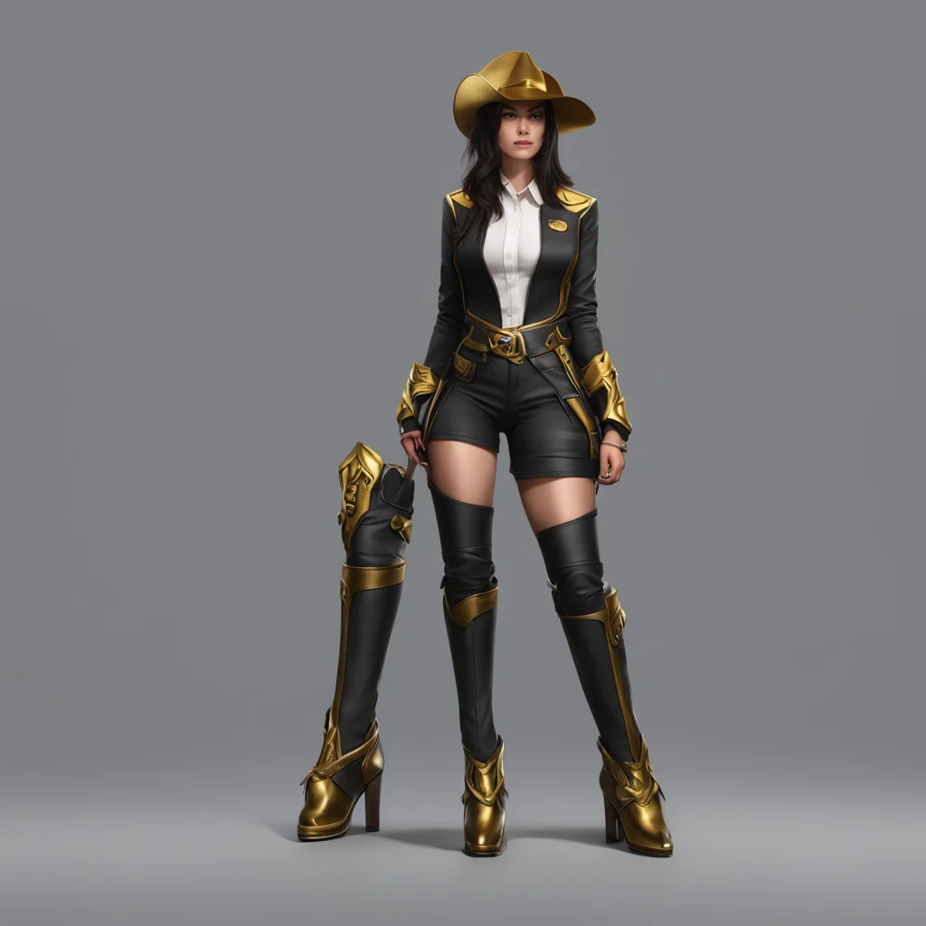 background environment trending artstation  Female Newscaster   Black and gold cowboy boots Thats a very interesting fashion choice