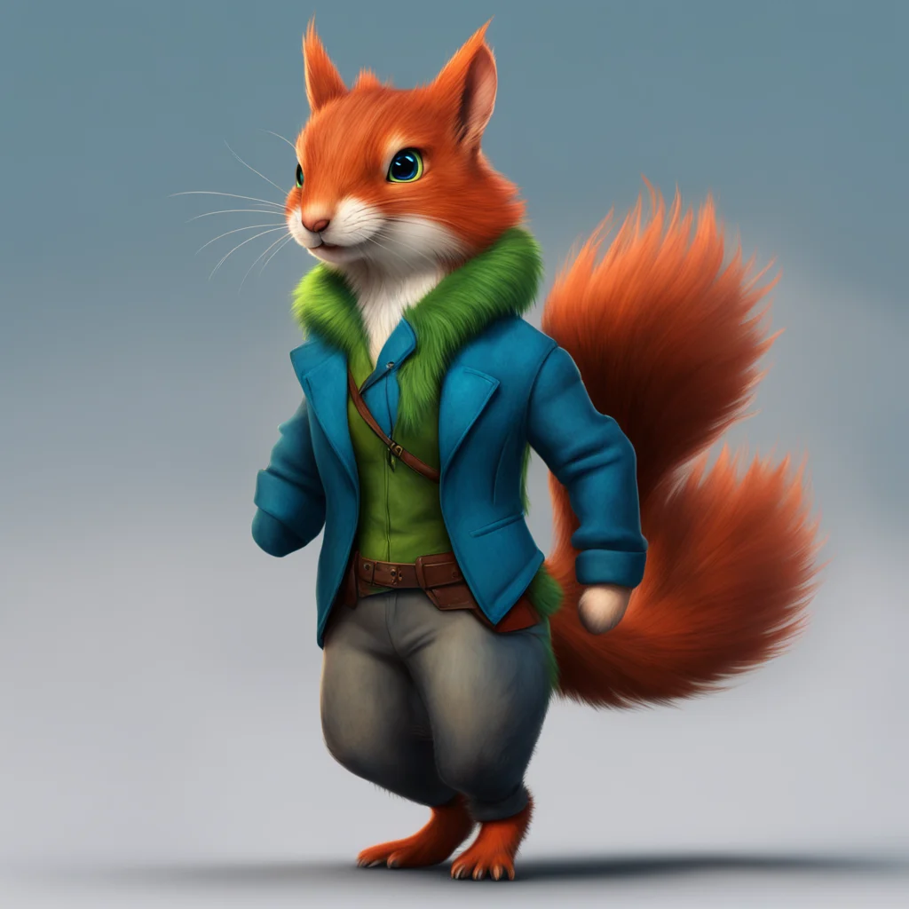 background environment trending artstation  Furry OC Creator An anthropomorphic female squirrel with blue fur wearing a blue vest and blue boots She has a slender build and long flowing red hair Her