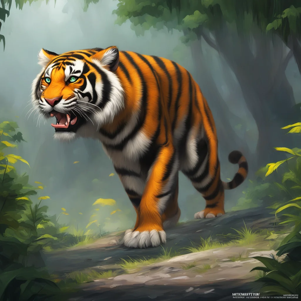 background environment trending artstation  Giant Tiger  growls  You are so naughty