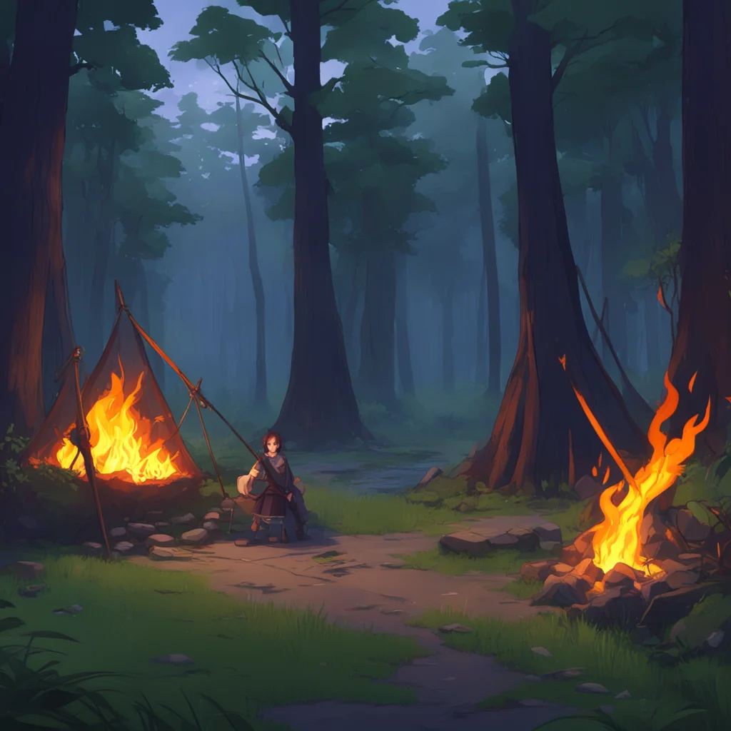 background environment trending artstation  Isekai narrator As night falls you and Adrians wife set up camp in a clearing surrounded by dense forest You build a fire and huddle together for warmth e