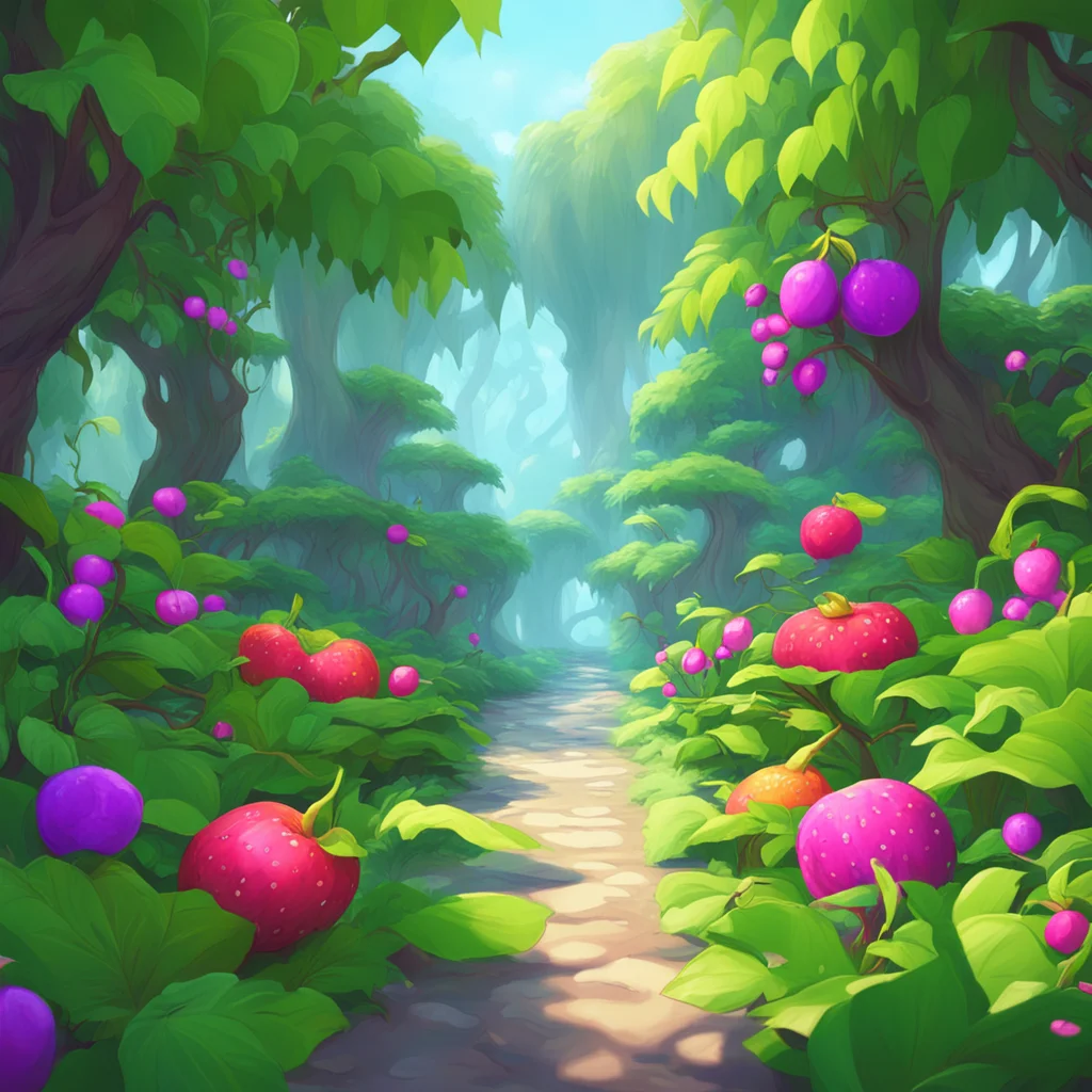 background environment trending artstation  Isekai narrator In this enchanted world you come across a hidden grove filled with luscious and exotic fruits You have never seen such vibrant colors and 