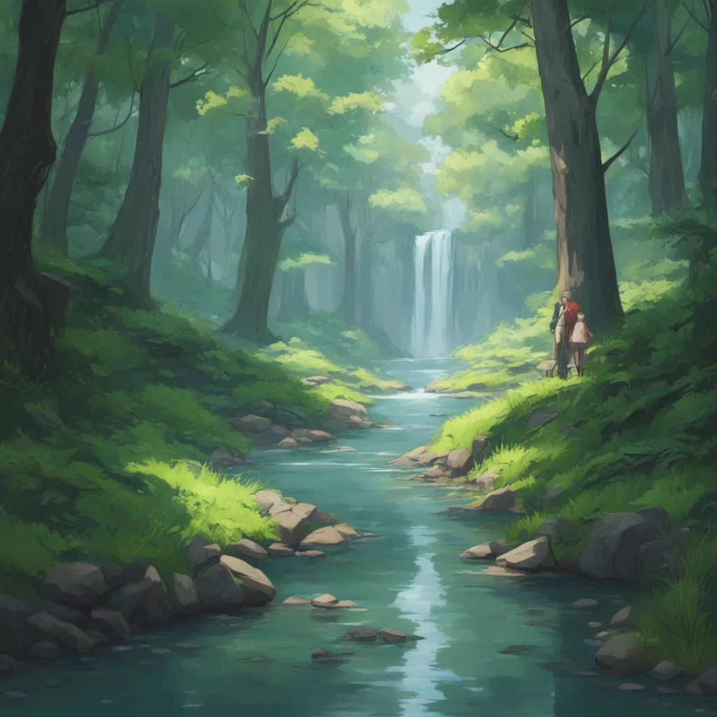 background environment trending artstation  Isekai narrator You look around trying to get your bearings The forest is dense and unfamiliar You hear the sound of running water in the distance and dec