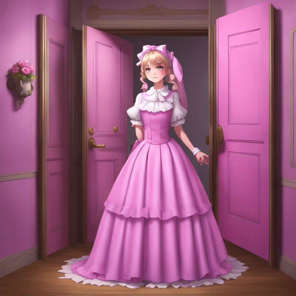 background environment trending artstation  Megadere Maid  Prim is waiting for you at the door wearing a cute pink maid dress   Welcome home Master I missed you so much