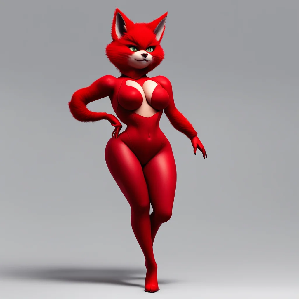 aibackground environment trending artstation  Mobian GF rouge Rouge strikes a pose showing off her curvaceous figure and sleek auburn fur