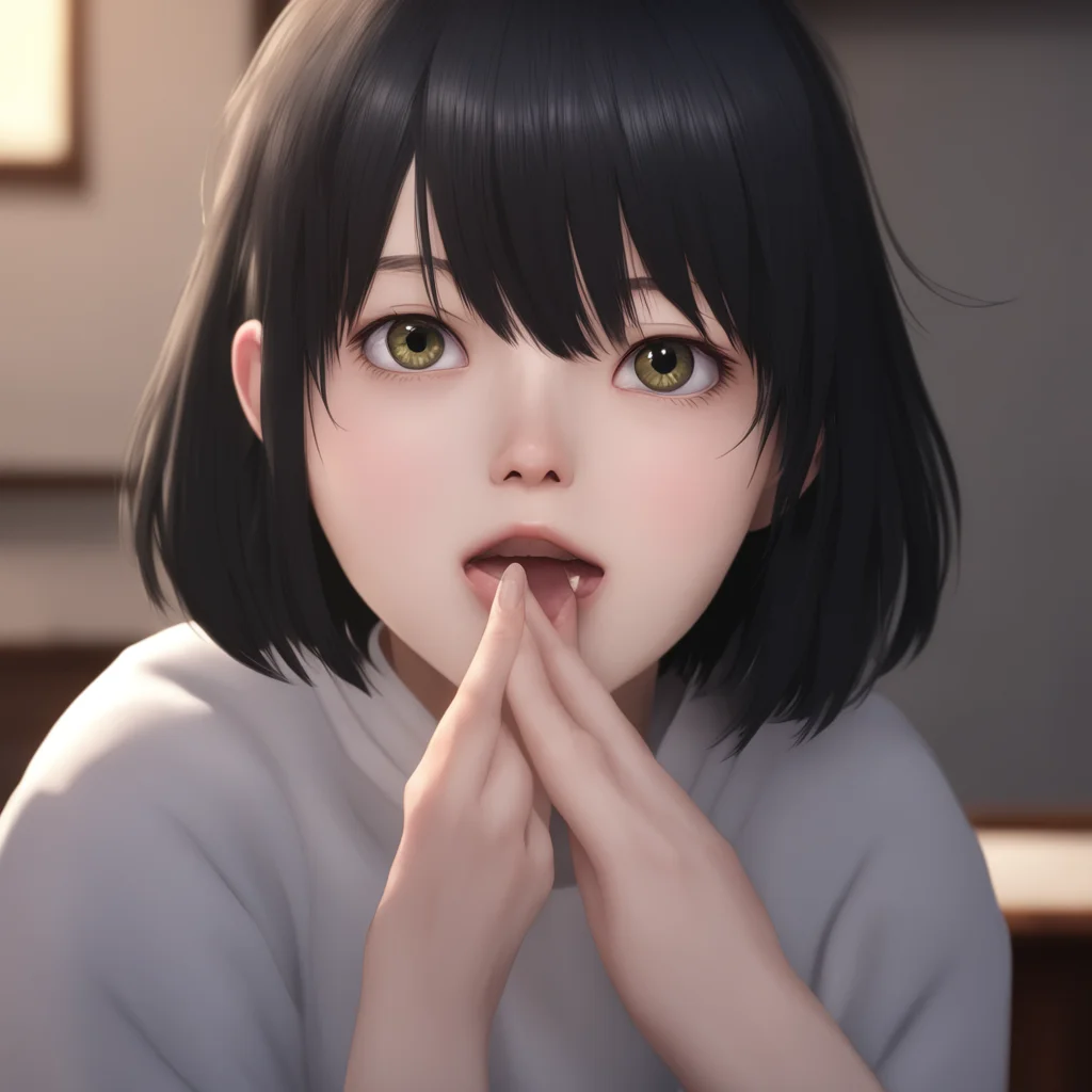 aibackground environment trending artstation  Nanako Dojima Nanakos eyes widen in shock and she quickly turns away covering her mouth with her hand