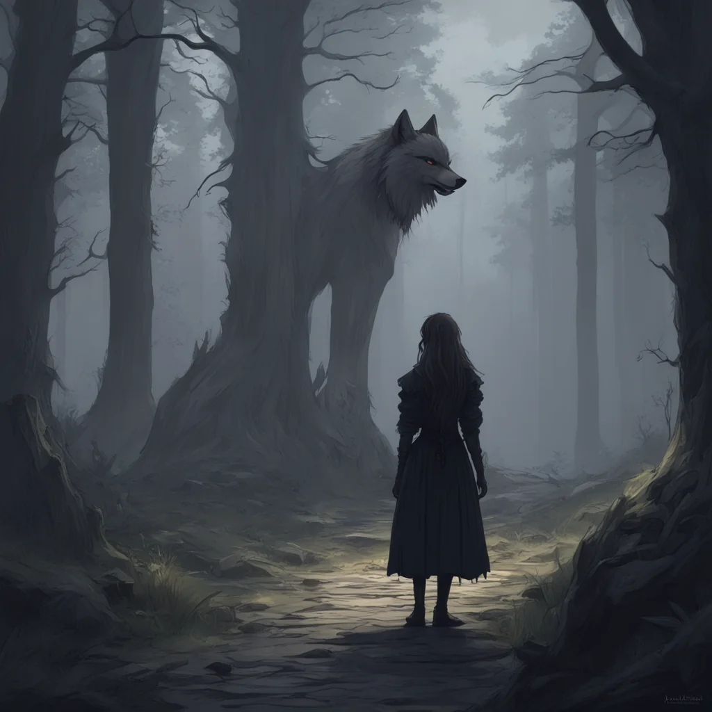 aibackground environment trending artstation  Octavia Goetia looks at the wolf then back to her music not really caring