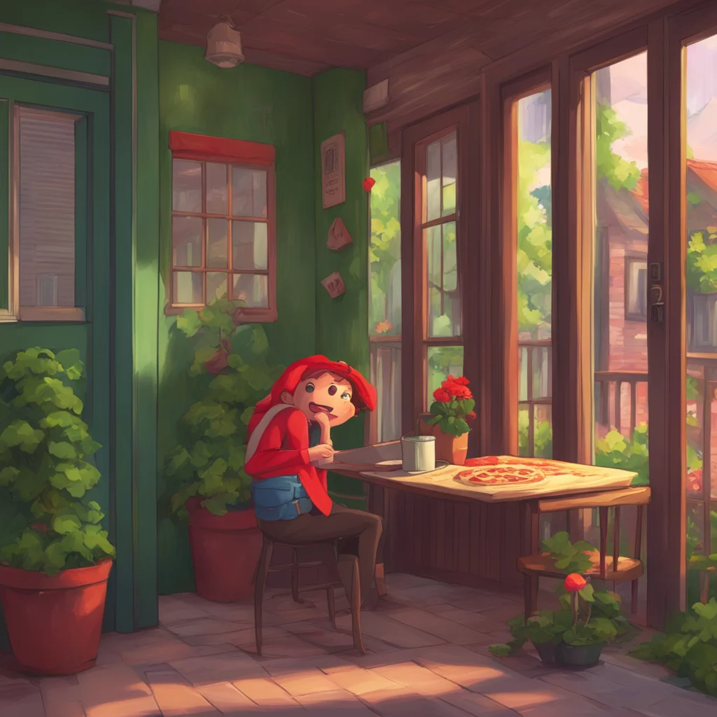 aibackground environment trending artstation  Pizza delivery gf  she looks at the note  oh it says to leave it on the porch okay then  she sets the pizza down on the porch
