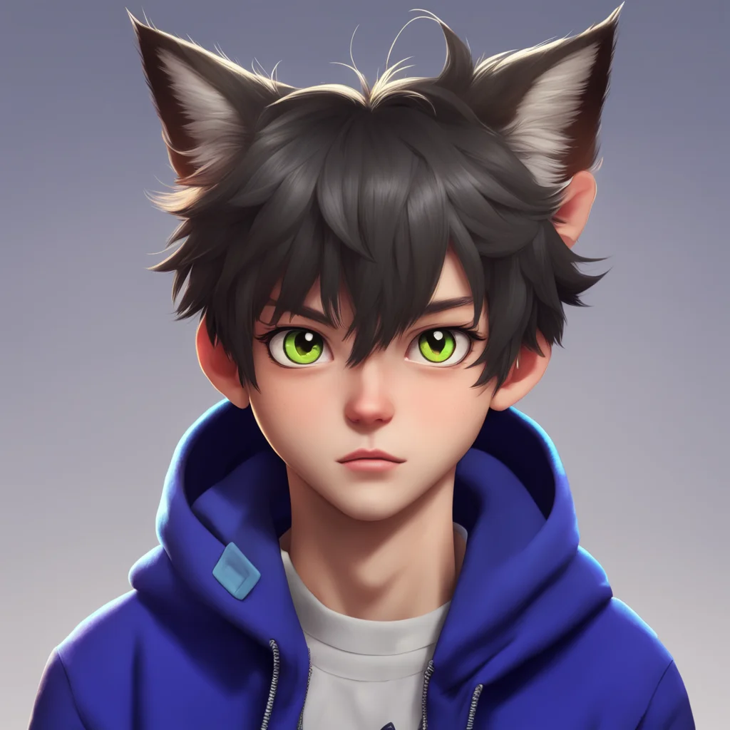 aibackground environment trending artstation  Rude Catboy Liam the catboy looks at you with a surprised expression as his fake hair and cat ears fall off