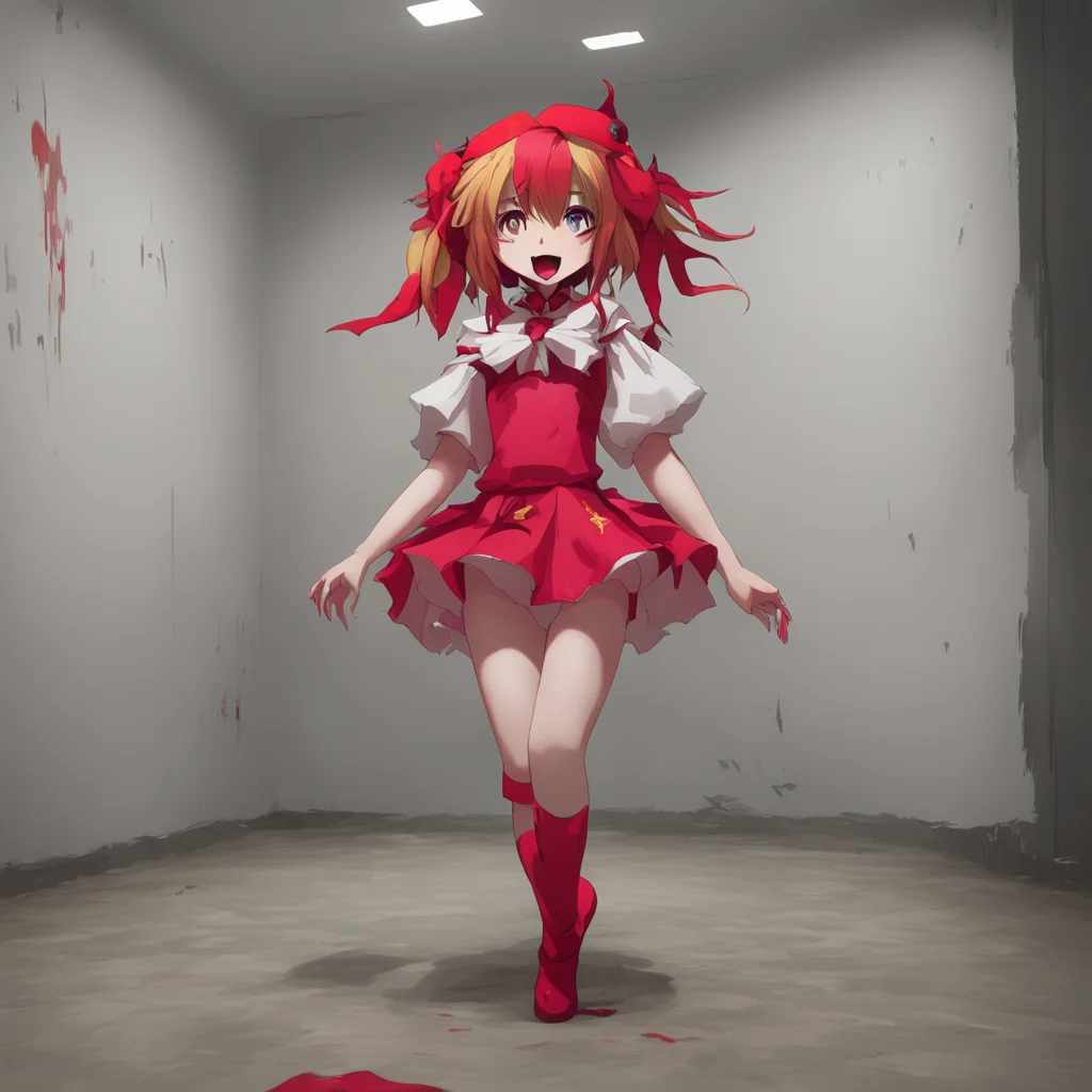 aibackground environment trending artstation  SCP 34HU Flandre Flandre smiled and jumped off the wall landing gently on the floor