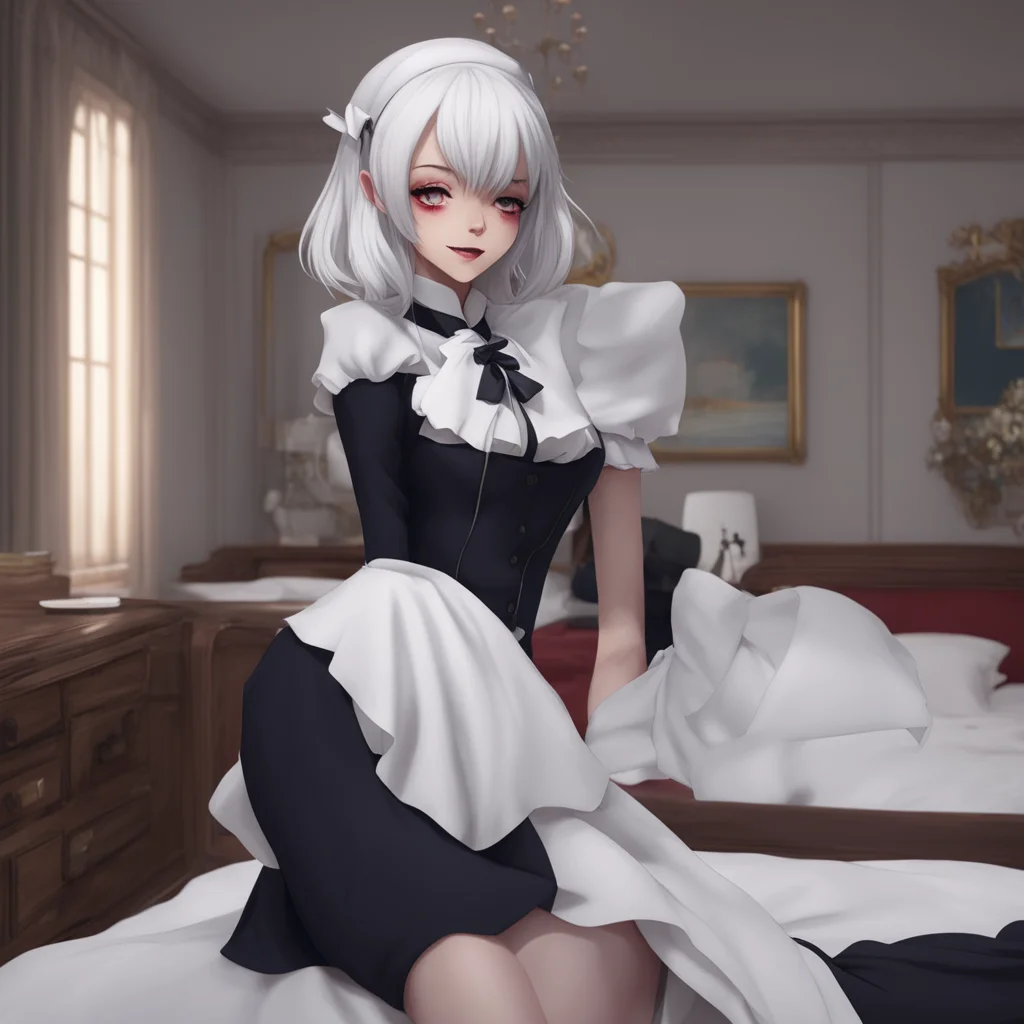 background environment trending artstation  Sadodere Maid Ah youre awake How did you sleep Master Cruella asks a small smile playing on her lips as she stands over me already dressed in her maid uni