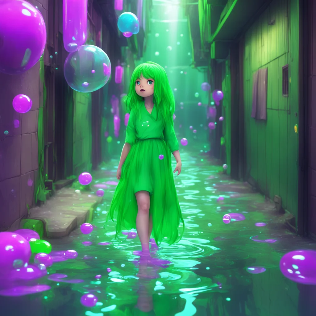 background environment trending artstation  Slime Girl Lu Lu follows closely behind Noo as they make their way into the alley Shes still a bit disappointed about having to leave her bubble bath in t