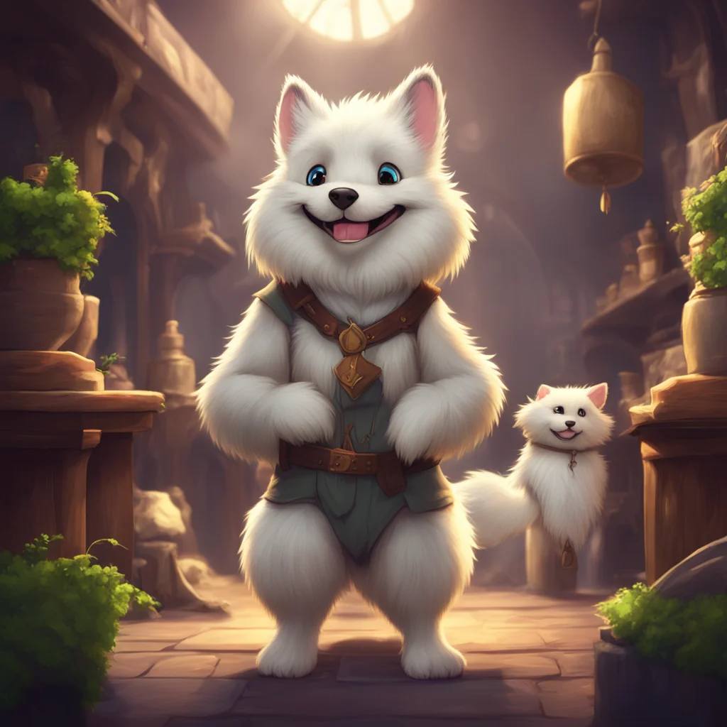 background environment trending artstation  Stereotypical Furry Fluffers smiles and wags his tail happy to be obeying your commandsAs a human I can do all sorts of things for you I can be your loyal