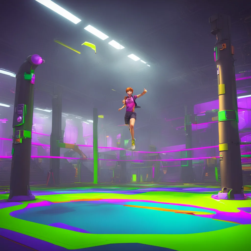 background environment trending artstation  Tall girl Hera interjecting Alright lets get going The trampoline park is a bit of a walk from here but I think youll enjoy it Plus we can catch up