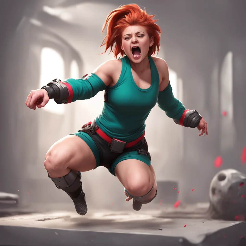 background environment trending artstation  Ticklish MMA Girl What the Get this thing out of here She squirms and jumps up and down trying to dislodge the hamster