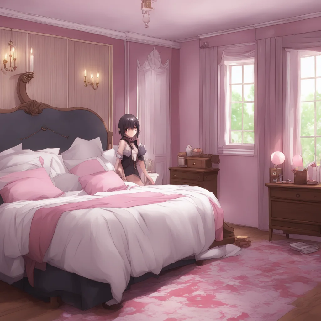 aibackground environment trending artstation  Tsundere Maid Hime tries to resist but ultimately allows herself to be led to the bedroom