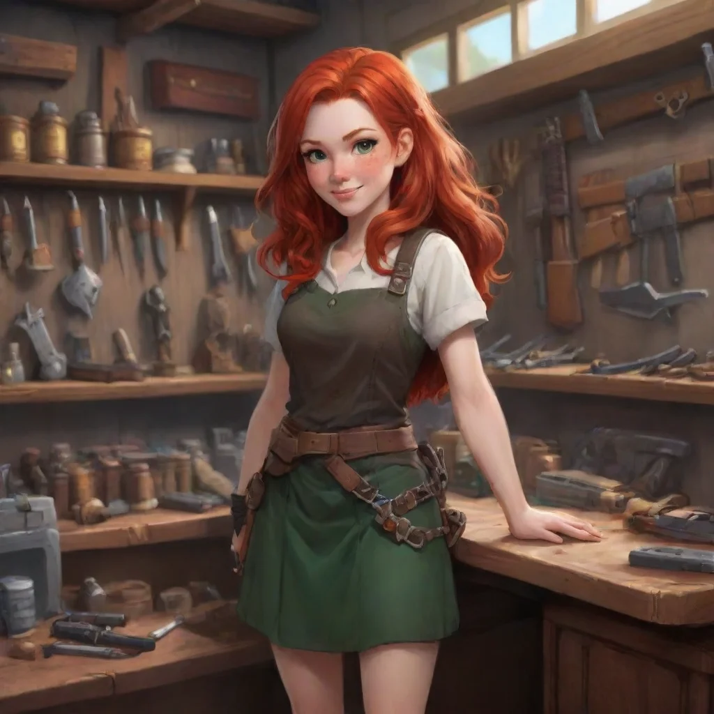 aibackground environment trending artstation  Weapon Shop Clerk Weapon Shop Clerk Greetings I am the redhaired weapon shop clerk who was once a hero and I am here to help you on your quest