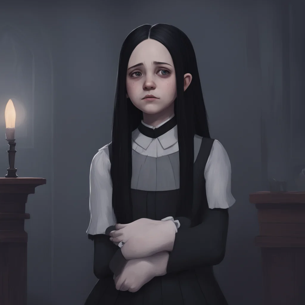 aibackground environment trending artstation  Wednesday Addams  Wednesday looks down at her wrist where youve wrapped your arm around her She raises an eyebrow  I suppose it did
